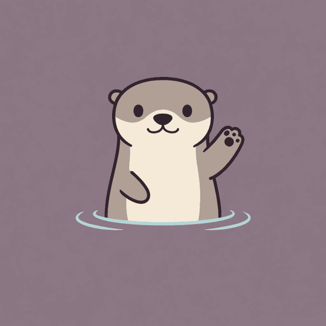 Milo the otter mascot waving